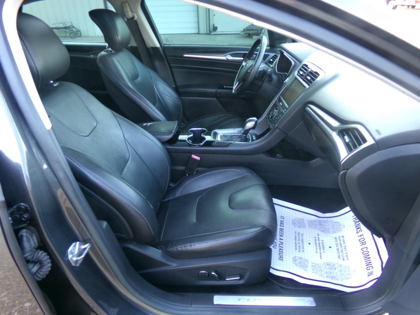 2015 Magnetic Metallic /Black Ford Fusion Titanium (3FA6P0K97FR) with an 2.5L Ecoboost engine, automatic transmission, located at 401 First NE, Bearden, AR, 71720, (870) 687-3414, 33.726528, -92.611519 - Photo#19