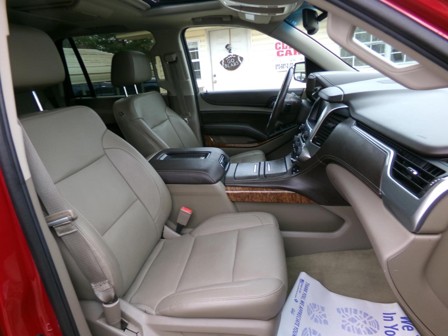 2015 Crystal Red Tintcoat /Tan Chevrolet Tahoe LTZ 4WD (1GNSKCKC1FR) with an 5.3L V8 OHV 16V engine, 6-Speed Automatic transmission, located at 401 First NE, Bearden, AR, 71720, (870) 687-3414, 33.726528, -92.611519 - Photo#21
