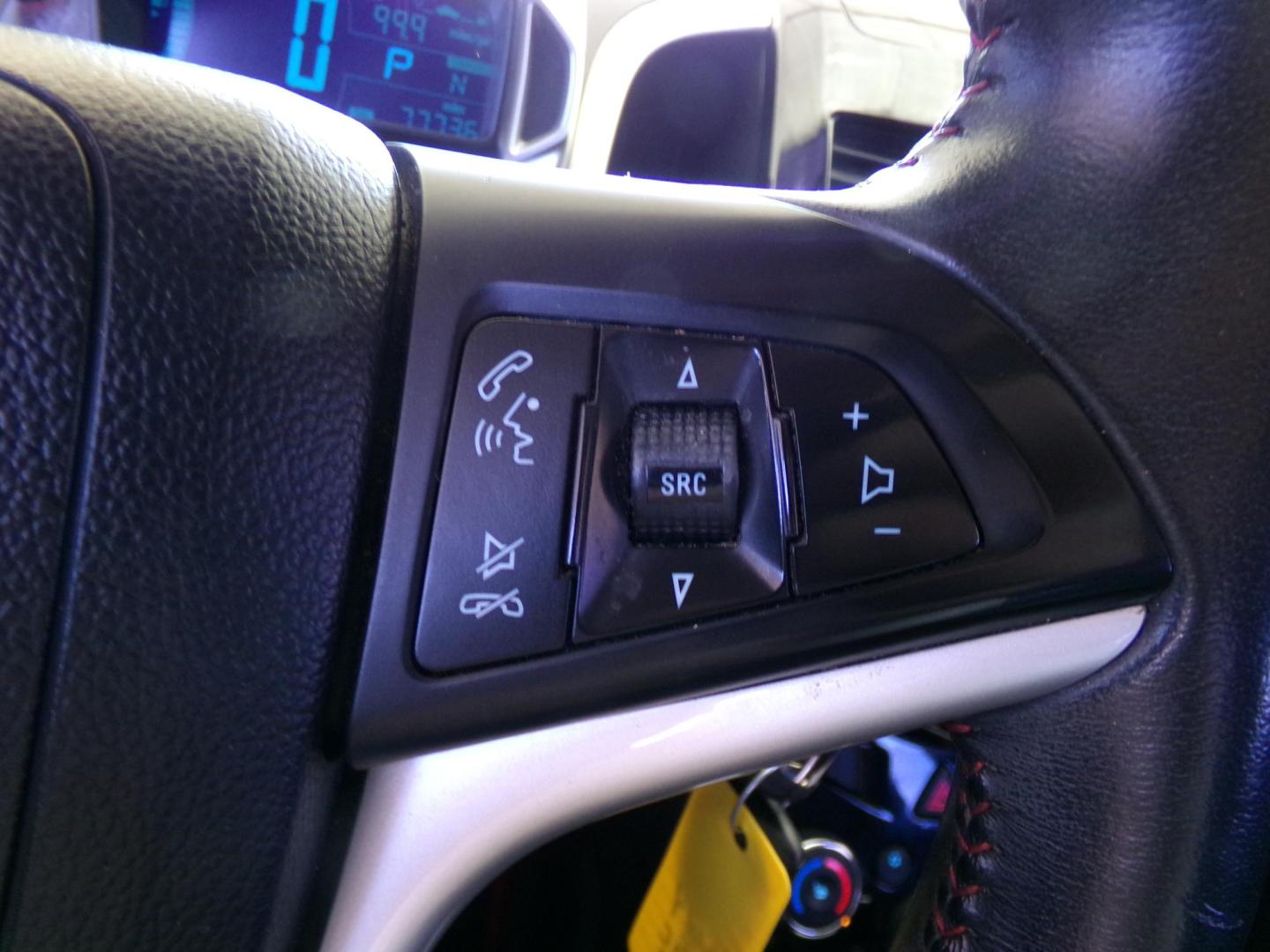 2015 White Diamond Pearl /Black Chevrolet Sonic RS Auto 5-Door (1G1JG6SB7F4) with an 1.4L L4 DOHC 24V TURBO engine, 6A transmission, located at 401 First NE, Bearden, AR, 71720, (870) 687-3414, 33.726528, -92.611519 - Photo#13