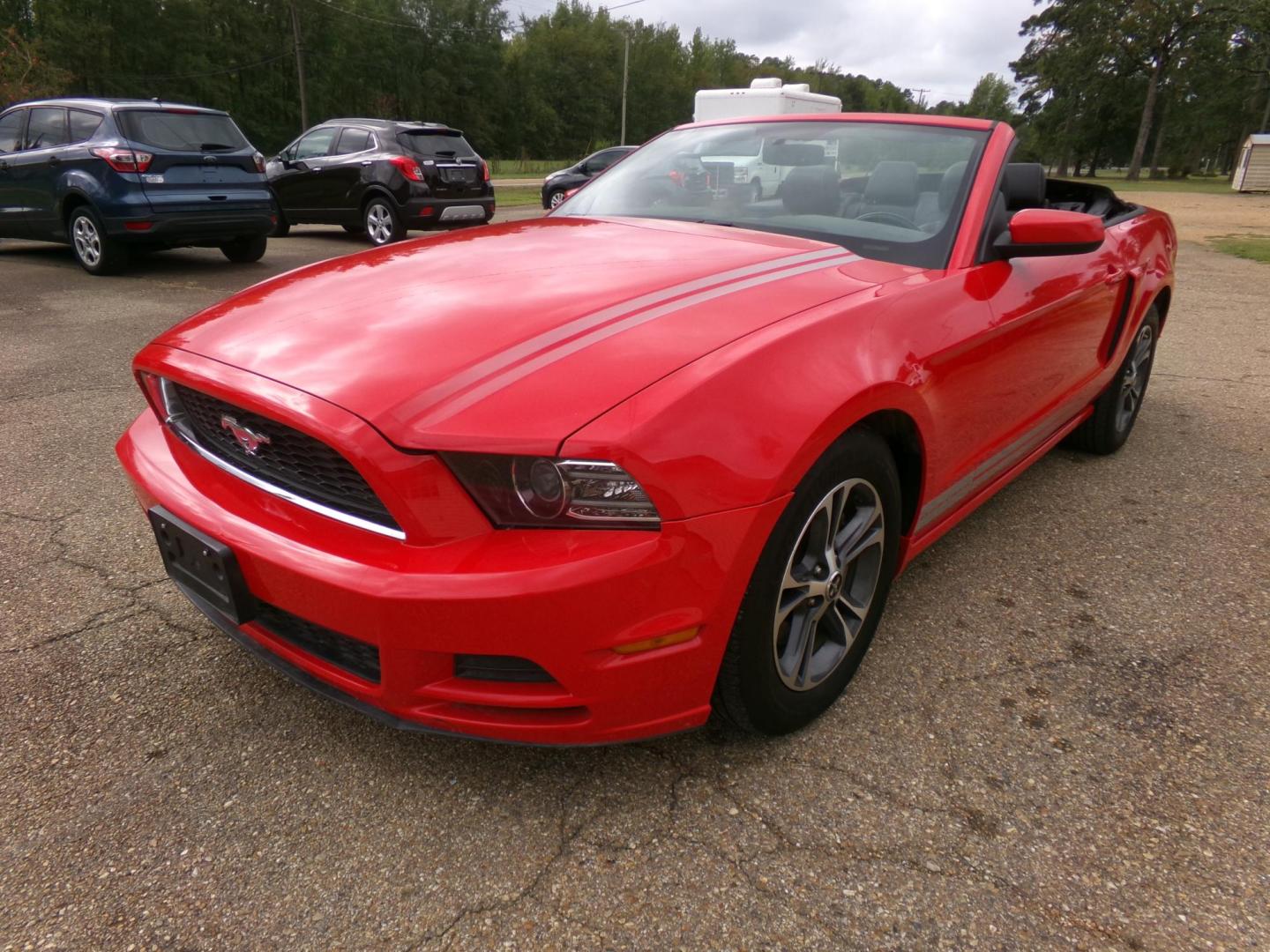2014 Performance Red /Black Ford Mustang V6 Convertible (1ZVBP8EM1E5) with an 3.7L V6 DOHC 24V engine, Automatic transmission, located at 401 First NE, Bearden, AR, 71720, (870) 687-3414, 33.726528, -92.611519 - Photo#0