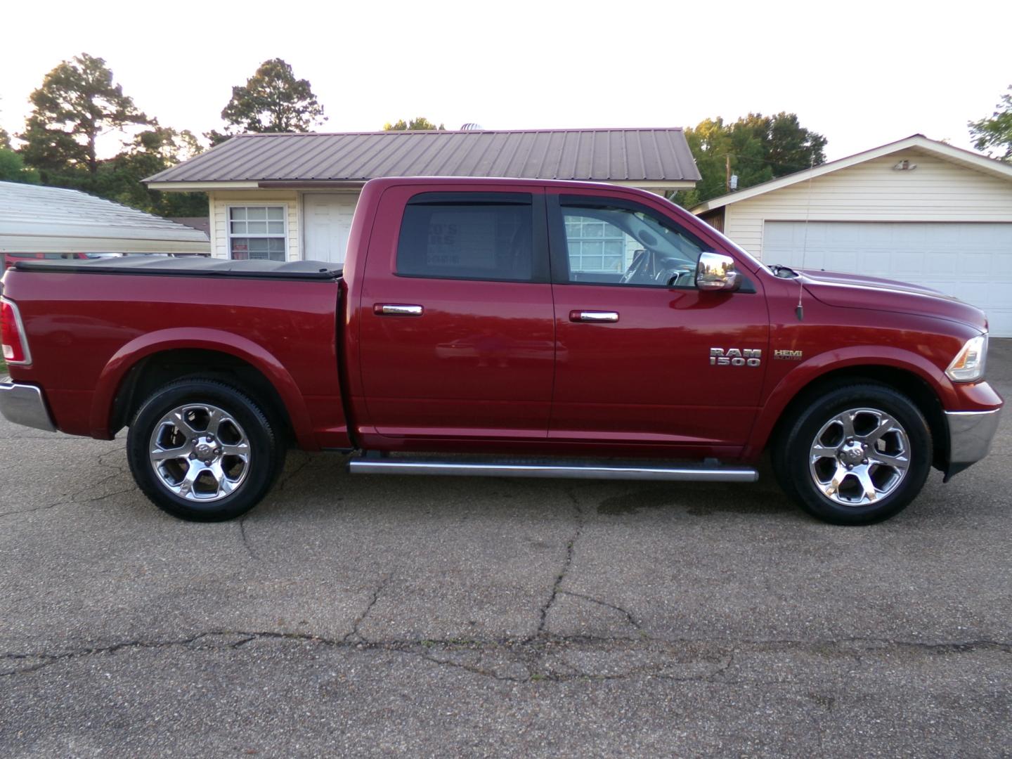 2014 Deep Cherry Red Crystal Pearl /Tan RAM 1500 Laramie Crew Cab SWB 2WD (1C6RR6NT3ES) with an 5.7L V8 OHV 16V engine, 6-Speed Automatic transmission, located at 400 First NW, Bearden, AR, 71720, (870) 687-3414, 0.000000, 0.000000- Photo#29