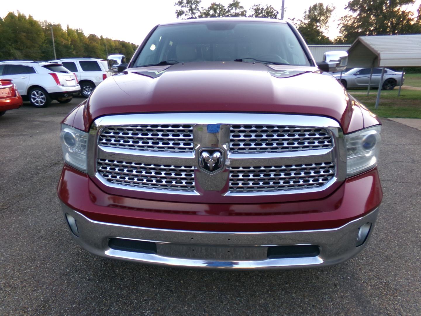 2014 Deep Cherry Red Crystal Pearl /Tan RAM 1500 Laramie Crew Cab SWB 2WD (1C6RR6NT3ES) with an 5.7L V8 OHV 16V engine, 6-Speed Automatic transmission, located at 400 First NW, Bearden, AR, 71720, (870) 687-3414, 0.000000, 0.000000- Photo#30
