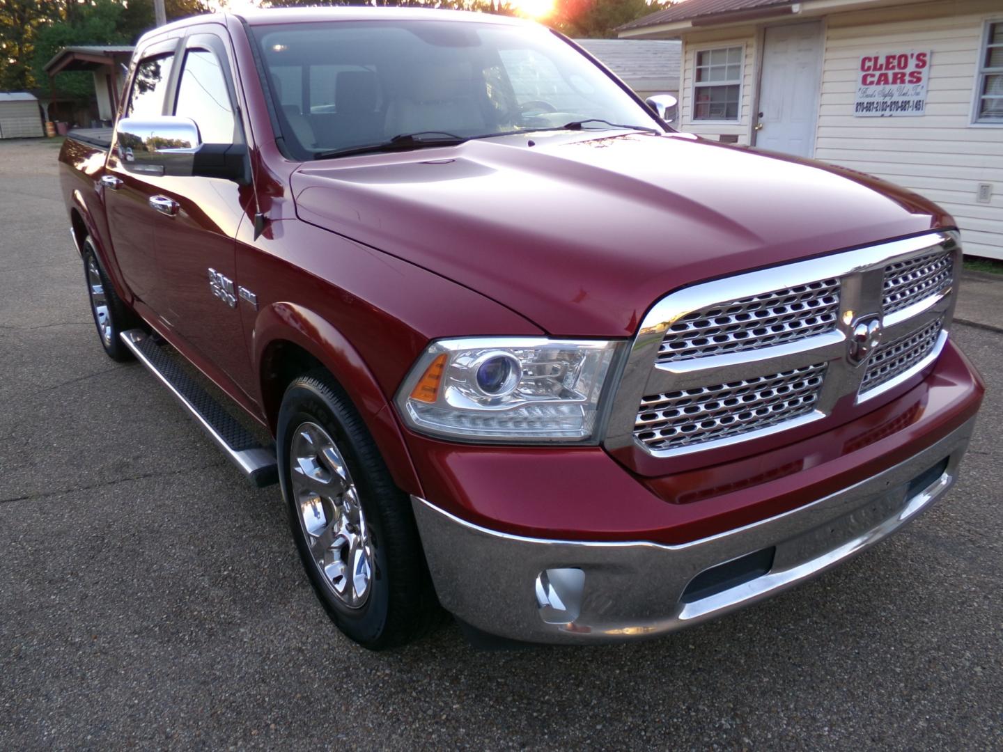 2014 Deep Cherry Red Crystal Pearl /Tan RAM 1500 Laramie Crew Cab SWB 2WD (1C6RR6NT3ES) with an 5.7L V8 OHV 16V engine, 6-Speed Automatic transmission, located at 400 First NW, Bearden, AR, 71720, (870) 687-3414, 0.000000, 0.000000- Photo#31