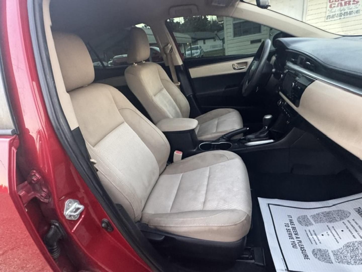 2016 Barcelona Red Metallic /Tan Toyota Corolla L 4-Speed AT (2T1BURHE2GC) with an 1.8L L4 DOHC 16V engine, 4-Speed Automatic Overdrive transmission, located at 400 First NW, Bearden, AR, 71720, (870) 687-3414, 0.000000, 0.000000- Photo#14